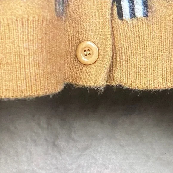 Burberry Beige and Black Checkered Cardigan